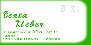 beata kleber business card